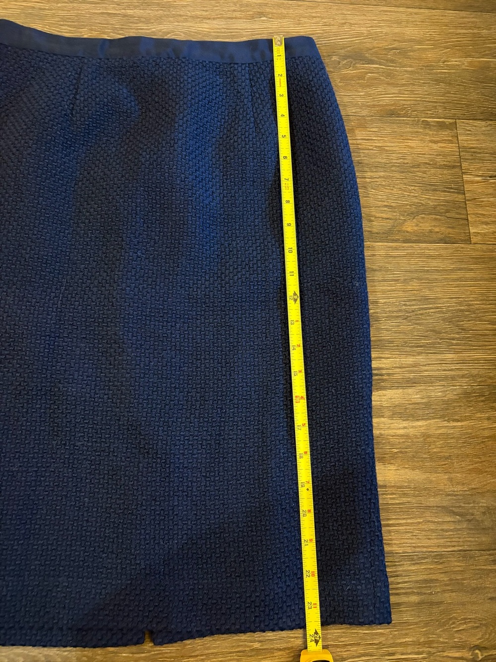 Boden Women’s Wool Blend Textured Navy Blue Dark Chic Academia Pencil Skirt SZ 6 - Picture 5 of 8
